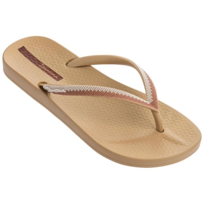 Ivory Brown White Ipanema Ana Lovely IX Women's Flip Flops | CA-594370Q