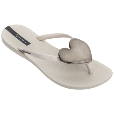 Ivory Ipanema Maxi Heart Women's Flip Flops | CA-402315R