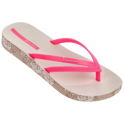 Ivory Rose Ipanema Duet Plush Wedge Women's Flip Flops | CA-415270I