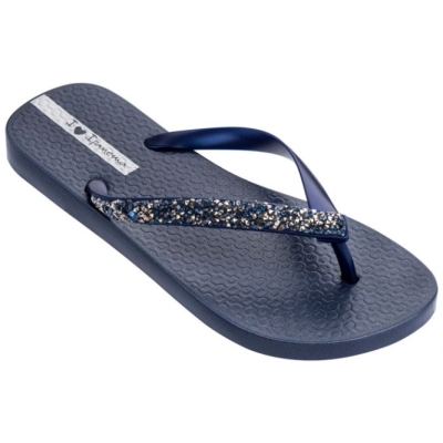 Navy Ipanema Glam Special Crystal Women's Flip Flops | CA-740359G