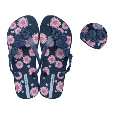 Navy Ipanema Lolita Floral Women's Flip Flops | CA-712689G