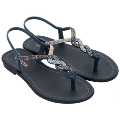 Navy Ipanema Twist Women's Sandals | CA-360481D