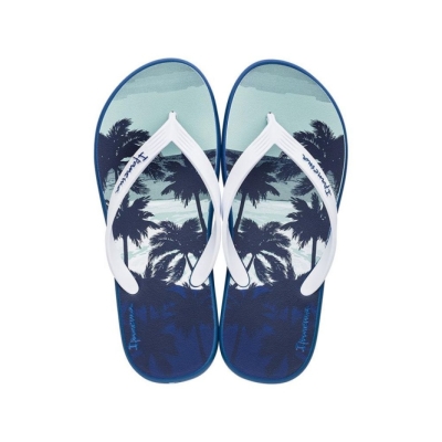 Navy White Ipanema Posto 10 Temas Men's Flip Flops | CA-574861W