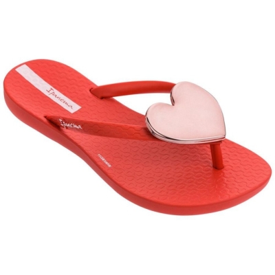 Red Rose Ipanema Wave Heart Kids' Flip Flops | CA-783256R