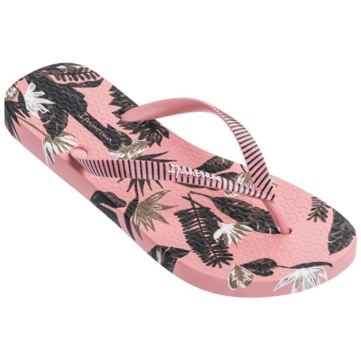 Rose Black Ipanema Paradise Women's Flip Flops | CA-409526P