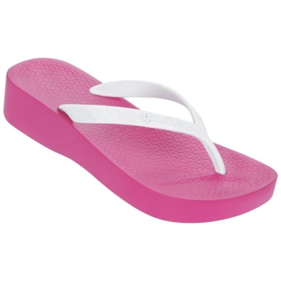 Rose White Ipanema Brasil Tropical Plat Women's Flip Flops | CA-617392Y