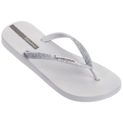 White Ipanema Lolita Glitter Women's Flip Flops | CA-658941Z