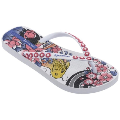 White Rose Ipanema Sem Igual Tattoo Women's Flip Flops | CA-805736W