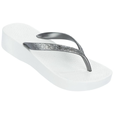 White Silver Ipanema Brasil Tropical Plat Women's Flip Flops | CA-682974Z