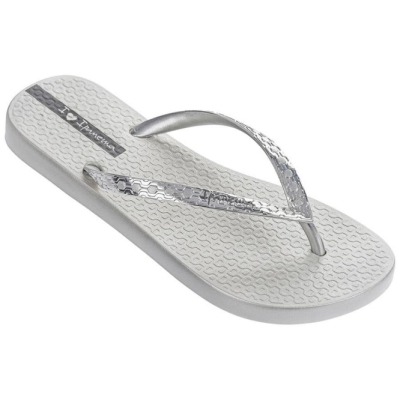 White Silver Ipanema Glam Women's Flip Flops | CA-723895Q