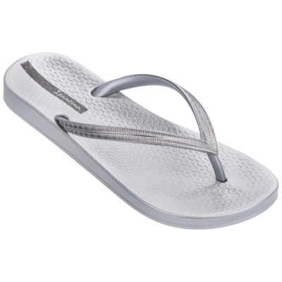 White Silver Ipanema Mesh IV Women's Flip Flops | CA-426905K