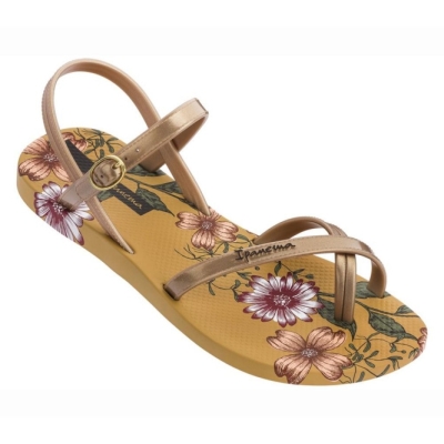 Yellow Gold Ipanema Suzi Print II Women's Sandals | CA-573469W