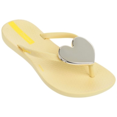 Yellow Ipanema Maxi Heart Kids' Flip Flops | CA-168975X