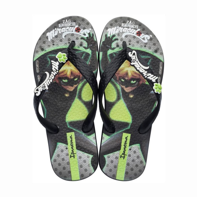 Black Green Ipanema Ladybug Kids\' Flip Flops | CA-168950Q