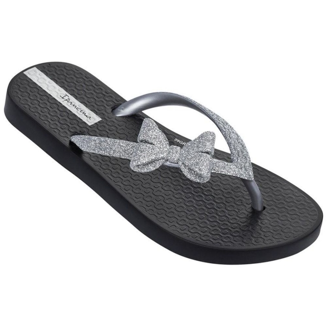 Black Silver Ipanema Glitter IV Kids\' Flip Flops | CA-675913B