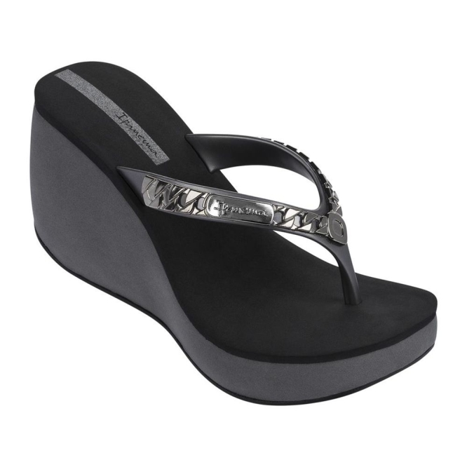 Black Silver Ipanema Lipstick Chains Women\'s Flip Flops | CA-702469K