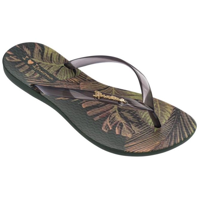 Green Grey Ipanema Wave Scenic Women\'s Flip Flops | CA-927361V