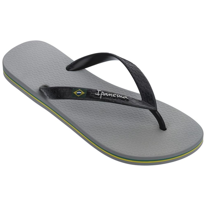 Grey Black Ipanema Brasil Classic II Ad Men\'s Flip Flops | CA-329607Z