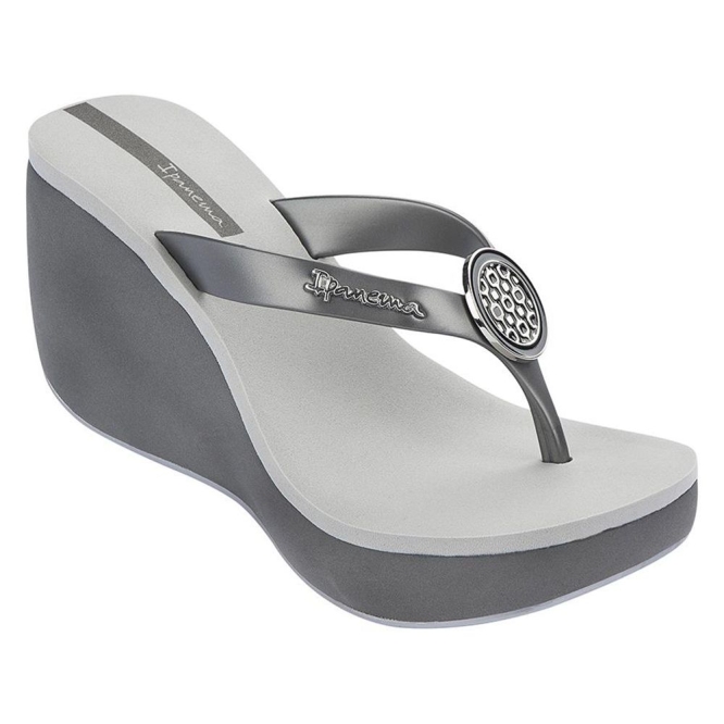 Grey Silver Ipanema Bossa Women\'s Wedges | CA-104539D