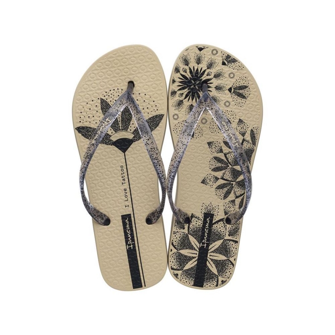 Ivory Black Ipanema Sem Igual Tattoo Women\'s Flip Flops | CA-123485G