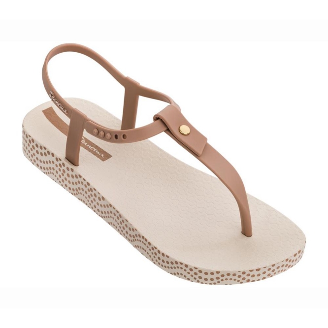 Ivory Brown Ipanema Plush Dots Women\'s Sandals | CA-761549I