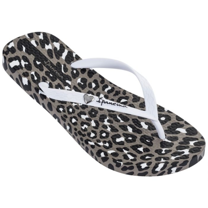 White Ipanema Animal Print Women\'s Flip Flops | CA-043976W