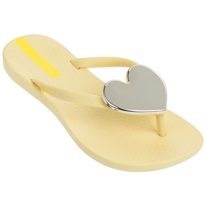 Yellow Ipanema Maxi Heart Kids\' Flip Flops | CA-168975X